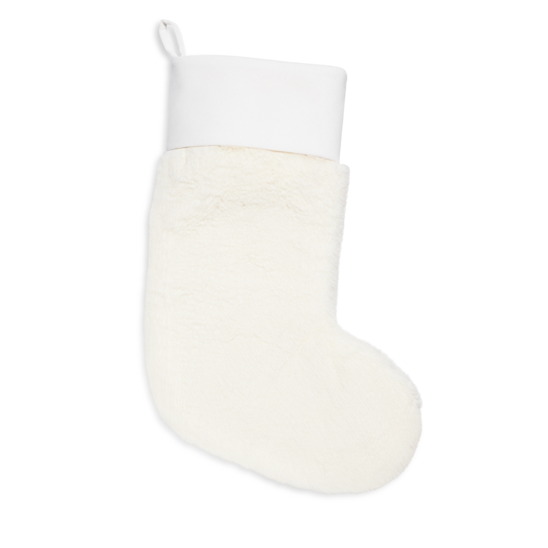 Bloomingdale's Big Rabbit Double Sided Faux Fur Stocking In White