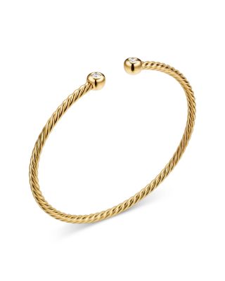 Petite Modern Renaissance&reg; Cablespira&reg; Bracelet in 18K Yellow Gold with Diamonds, 2.6mm