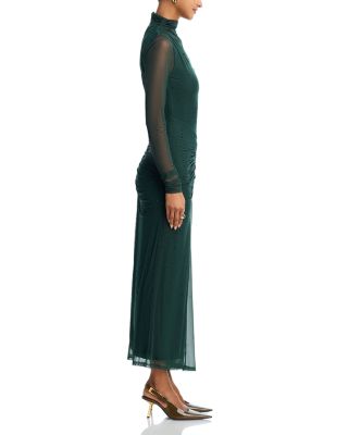 Crystal Long Sleeve Mesh Maxi Dress - Exclusive