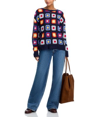 Rainbow Crochet Patchwork Sweater