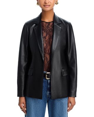 Faux Leather Open Blazer - Exclusive