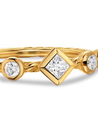 Petite Modern Renaissance&reg; Band Ring in 18K Yellow Gold with Diamonds, 6.4mm