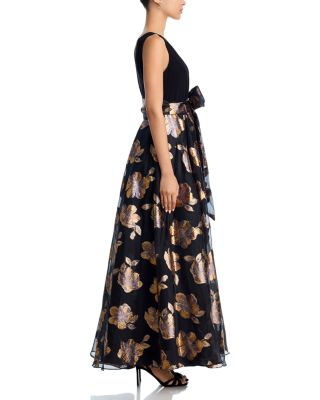 Sleeveless Wrap Surplice Bodice Ballgown Skirt and Sash