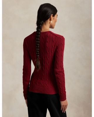 Cable Knit Cotton Crewneck Sweater