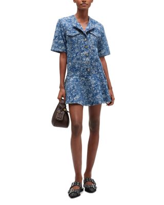 Dark Blue Tapestry Denim Mini Dress