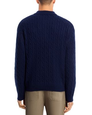 Wool & Cashmere Cable Knit Polo Sweater