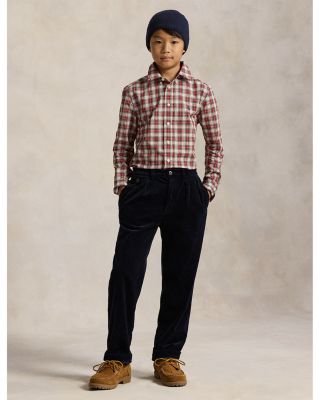 Boys' Plaid Cotton Poplin Shirt - Big Kid