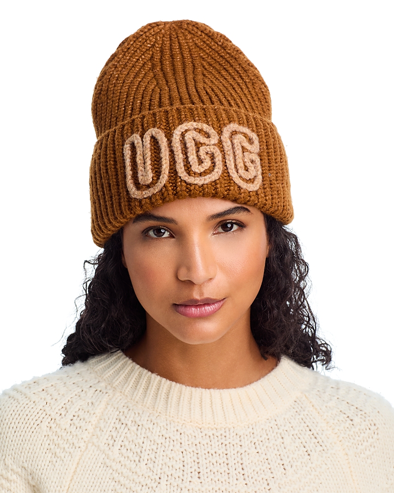Ugg Chunky Crafted Rib Beanie In Brown