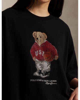Rhinestone Polo Bear Cotton Jersey Tee