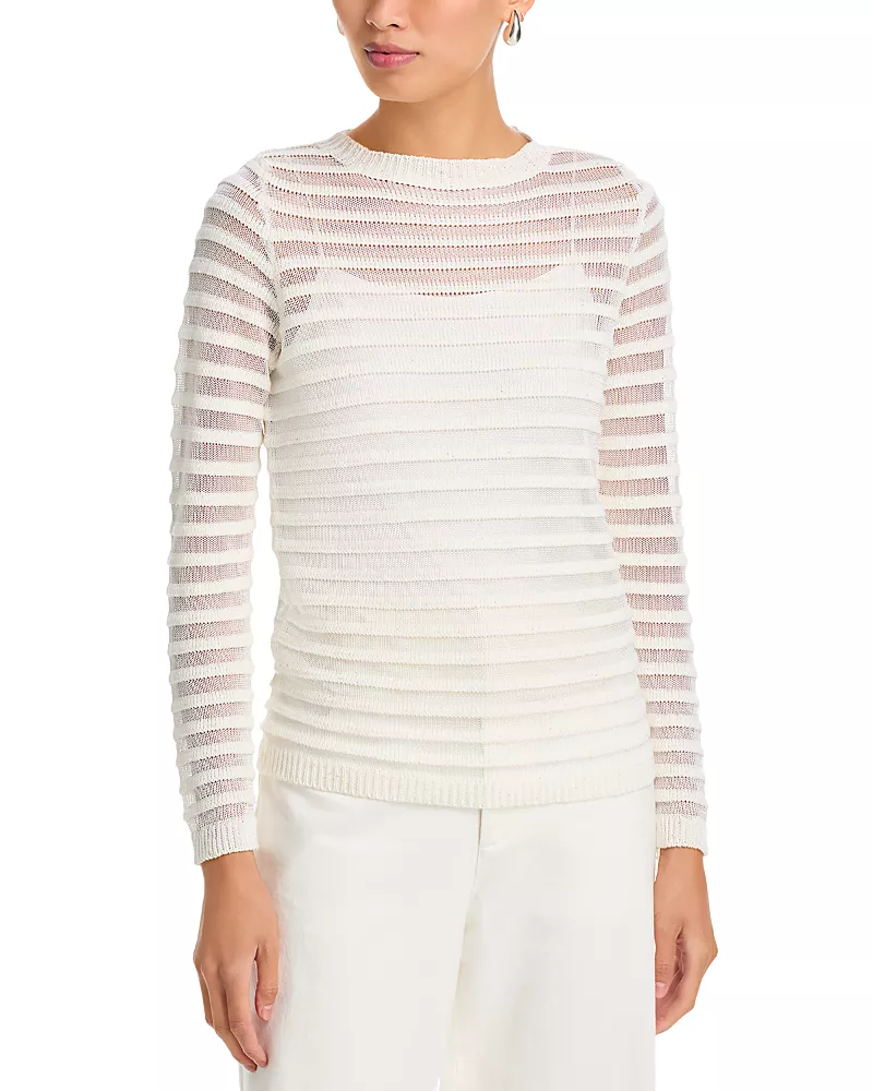 Fabiana Filippi Maglia Scollo Barca Sheer Striped Sweater