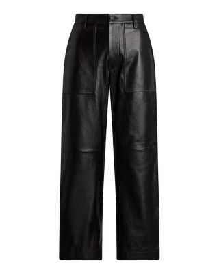 The Leather Wide Leg Crop Ricky Pant