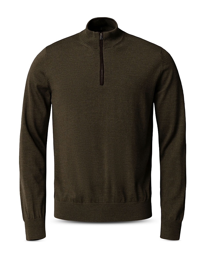Eton Relaxed Fit Quarter Zip Merino Wool Sweater