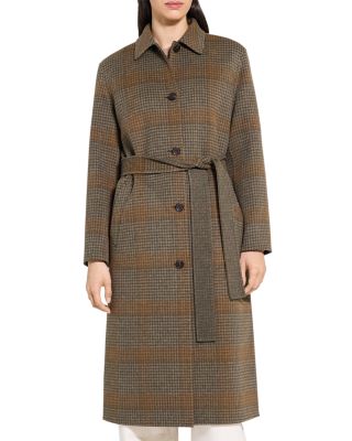 Wool &amp; Cashmere Plaid Classic Collar Coat
