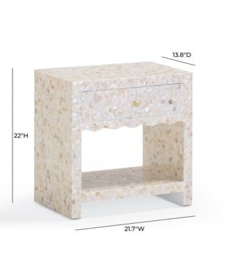 Piara Natural Mother of Pearl Inlaid Nightstand