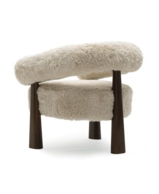 Spara Straight Faux Leather Shearling Accent Chair