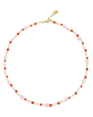 Milos Beaded Collar Necklace, 16.5"-17.5"