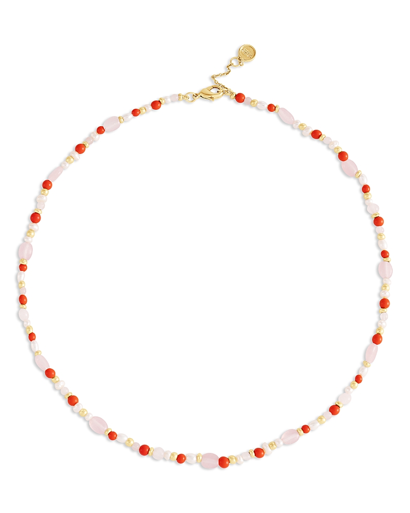 Anabel Aram Milos Beaded Collar Necklace, 16.5-17.5 In Red