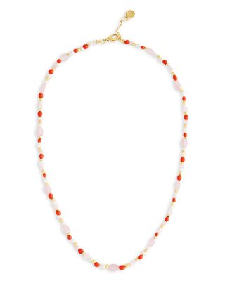 Milos Beaded Collar Necklace, 16.5"-17.5"