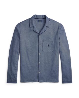 Jacquard Knit Herringbone Pajama Shirt