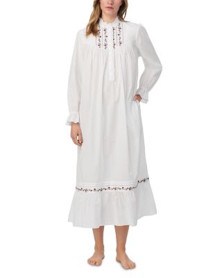 Long Sleeve Cotton Lawn High Neck Nightgown