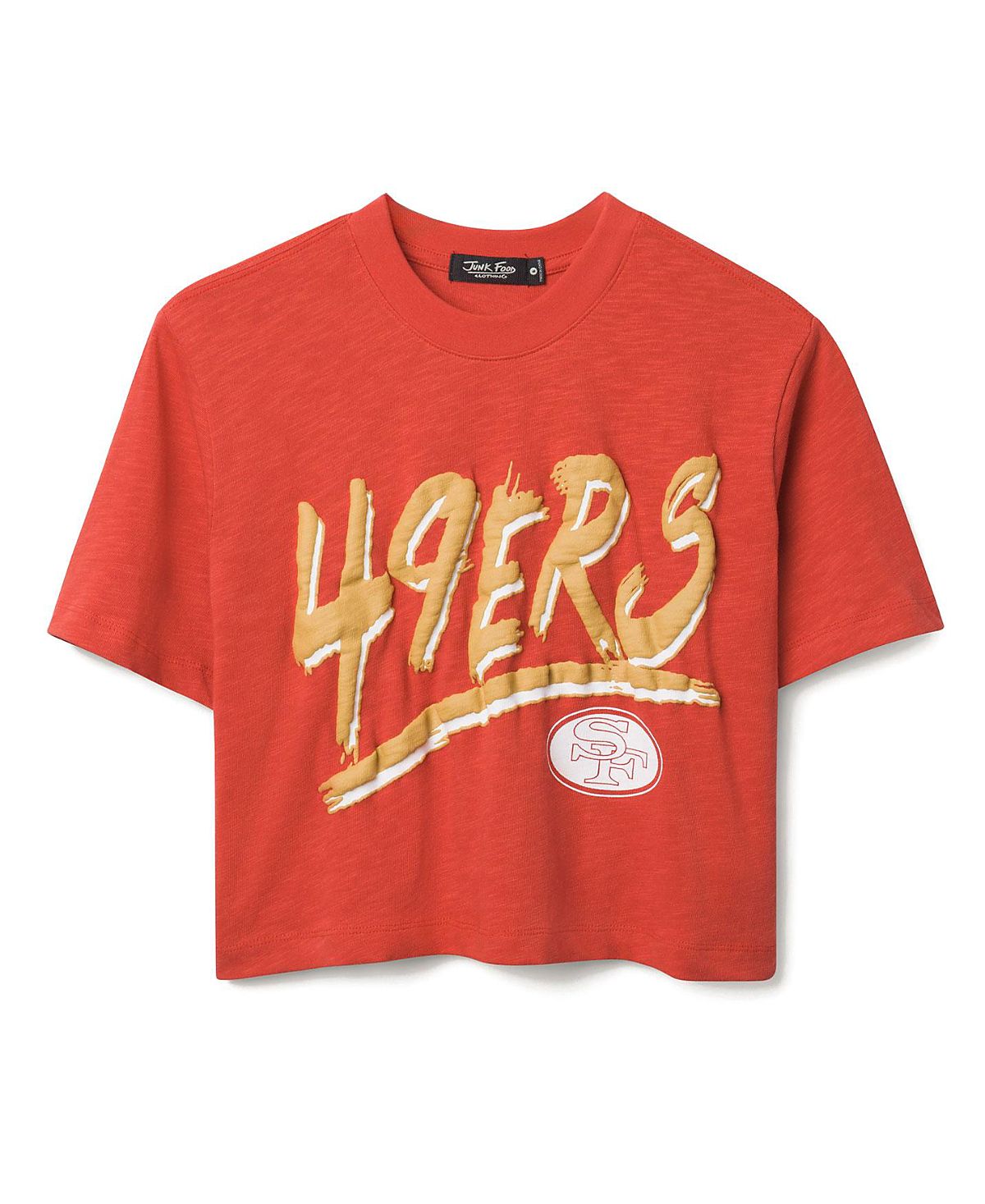 Junk Food Clothing Women's Nfl San Francisco 49ers Thrill Mock Neck Crop Tee