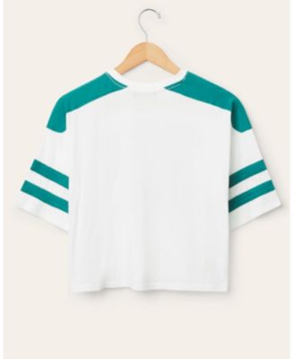 Women's NFL Miami Dolphins Striped Crop Tee