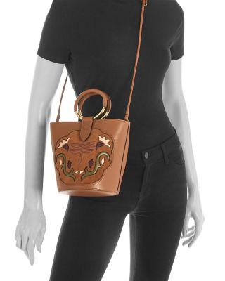 Western Small Leather Bucket Bag
