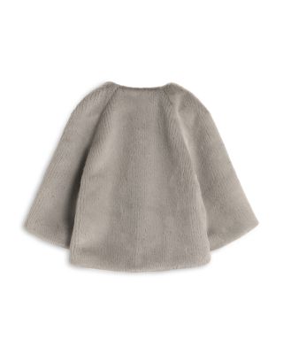 Collarless Faux Fur Jacket