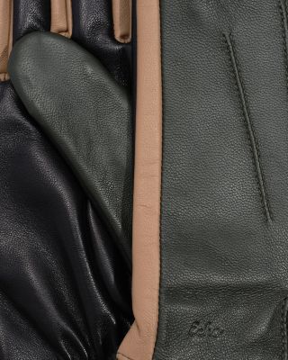 Colorblock Leather Gloves