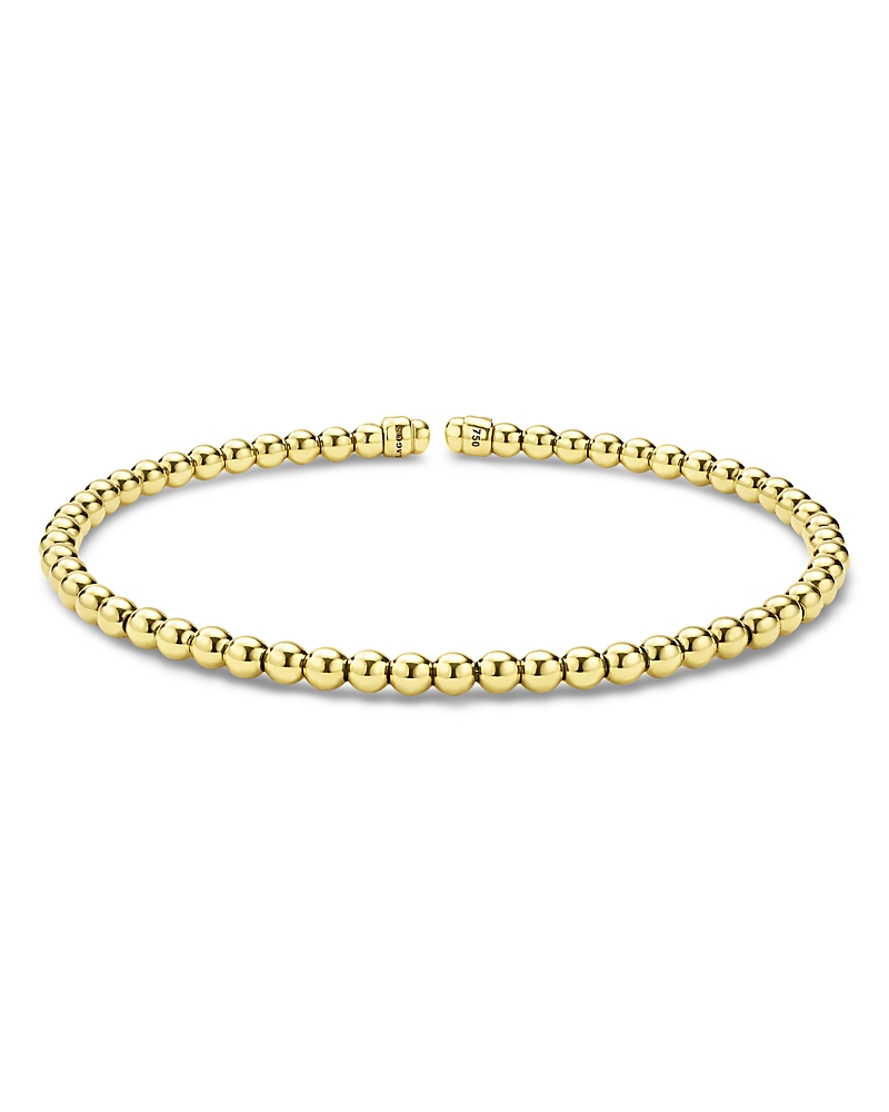 Lagos 18K Yellow Gold Caviar Gold Bead Flex Bangle Bracelet