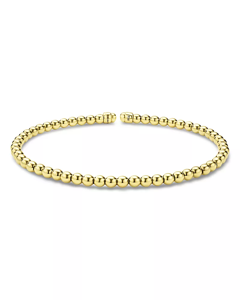 Lagos 18K Yellow Gold Caviar Gold Bead Flex Bangle Bracelet