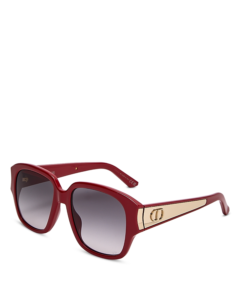 Dior Glow Square Sunglasses, 54mm In Burgundy