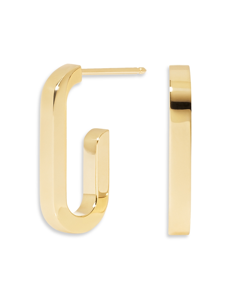 Dinh Van 18k Yellow Gold Maillon Small Oval Hoop Earrings In Gold