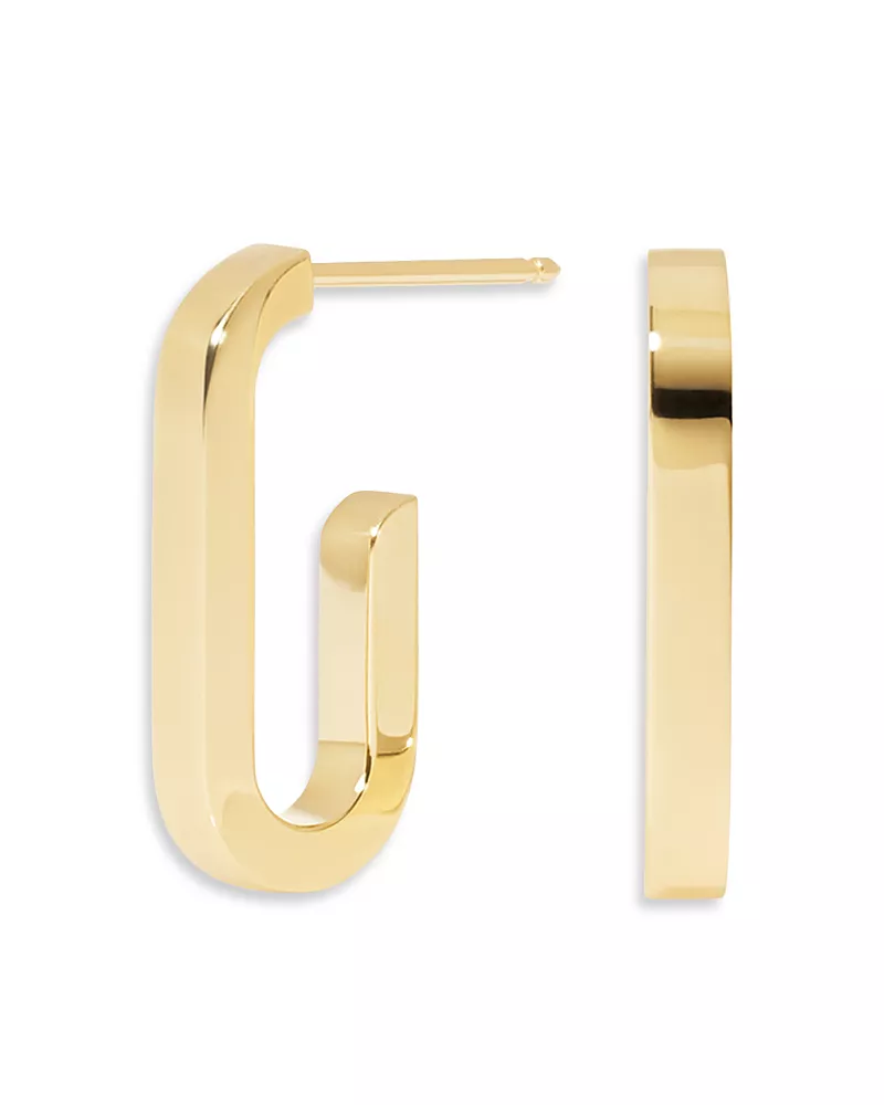 Dinh Van 18K Yellow Gold Maillon Small Oval Hoop Earrings