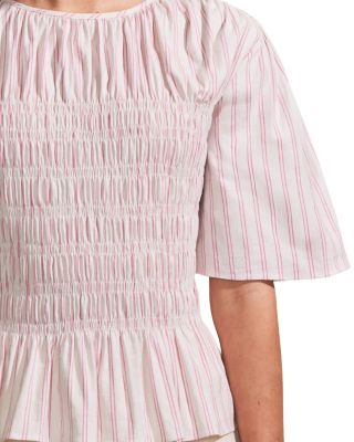 Stripe Shirred Top
