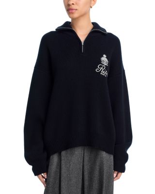 Ritz Cashmere Half Zip Mock Neck Sweater