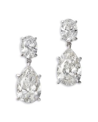 Luxe Collection Certified Lab Grown Diamond Drop Earrings in 14K White Gold, 8.0 tcw