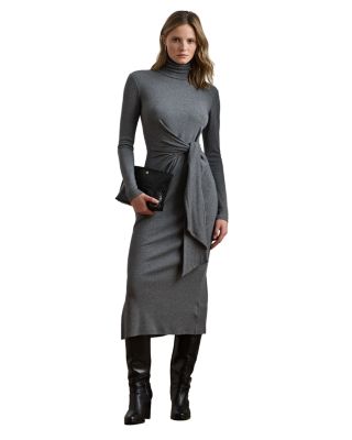 Tie Front Turtleneck Dress - Regular & Petites