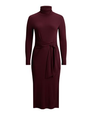 Plus Tie Front Turtleneck Dress