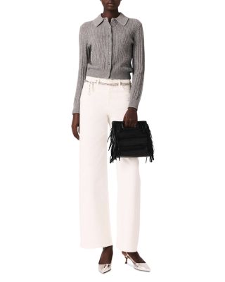 Embellished Wool Cardigan Sweater