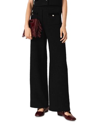Velvet Stripe Wide Leg Pants