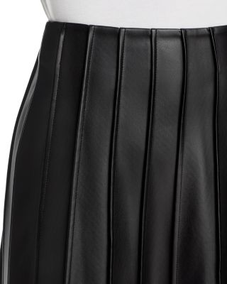 Faux Leather Piped Skirt