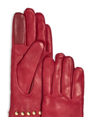 Cashmere Lined Studded Leather Tech Gloves - Exclusive