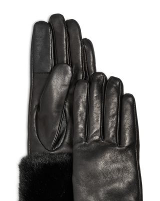 Cashmere Lined Cuffed Leather Tech Gloves - Exclusive