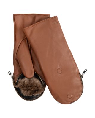Zip Top Faux Fur Mittens