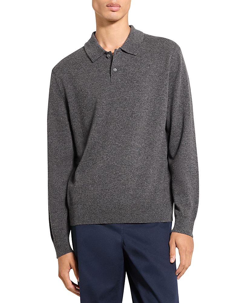 Theory Goris Cashmere Long Sleeve Polo Sweater