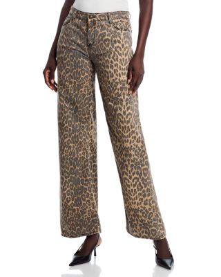 Joan Leopard Print Jeans in Natural Multi