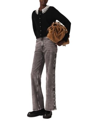 Embellished Collar Cardigan Sweater