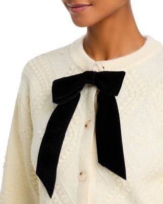 Kitty Bobble Contrast Crewneck Cardigan