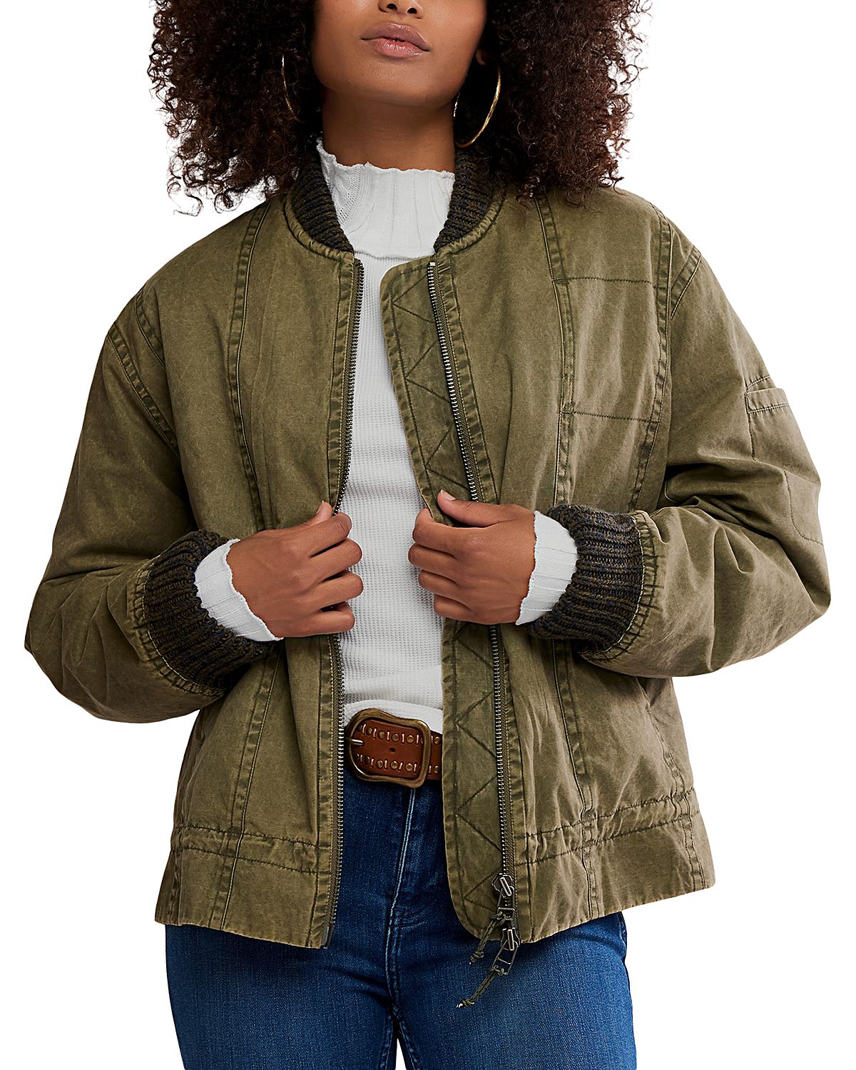 Free People Jax Washed Bomber Jacket